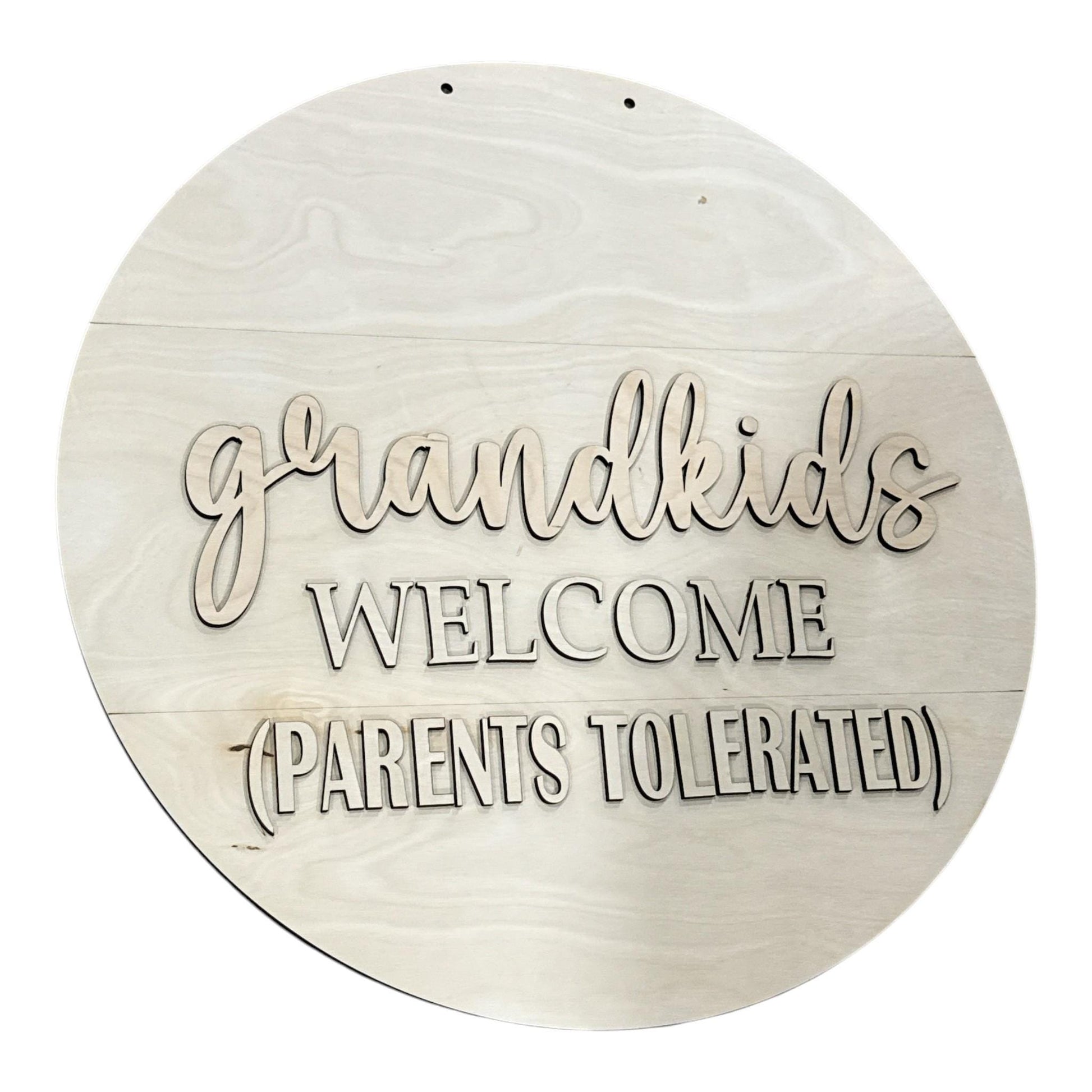 DIY Grandkids Welcome Parents Tolerated Door Hanger, Unfinished Welcome Door Hanger, DIY Paint Project
