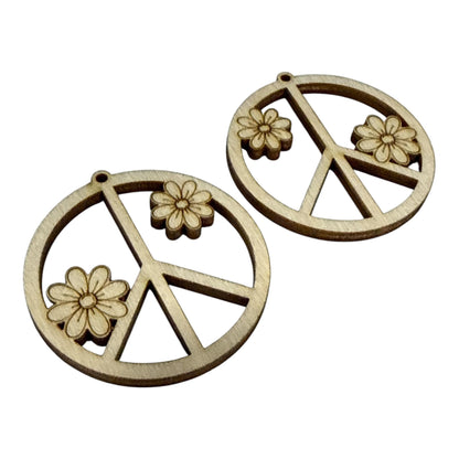 DIY Peace sign with Daisy Earrings: Unfinished Craft Blanks, Flower Peace Earrings, Peace