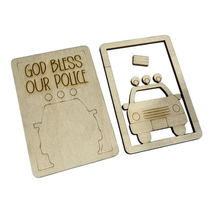 DIY God Bless our police Magnet Set, Cow Magnet, Fridge Magnets DIY, Unfinished