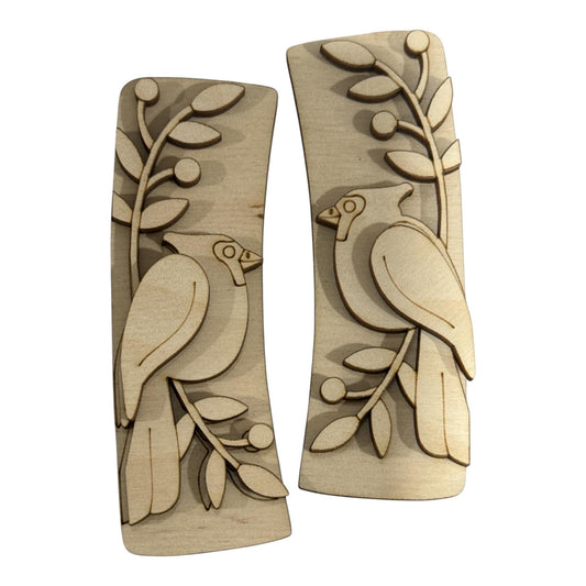 DIY cardinal Wood Laser Blank Hair Clip Pieces, Unfinished Hair Clip, Wood is Ready to Paint, cardinal
