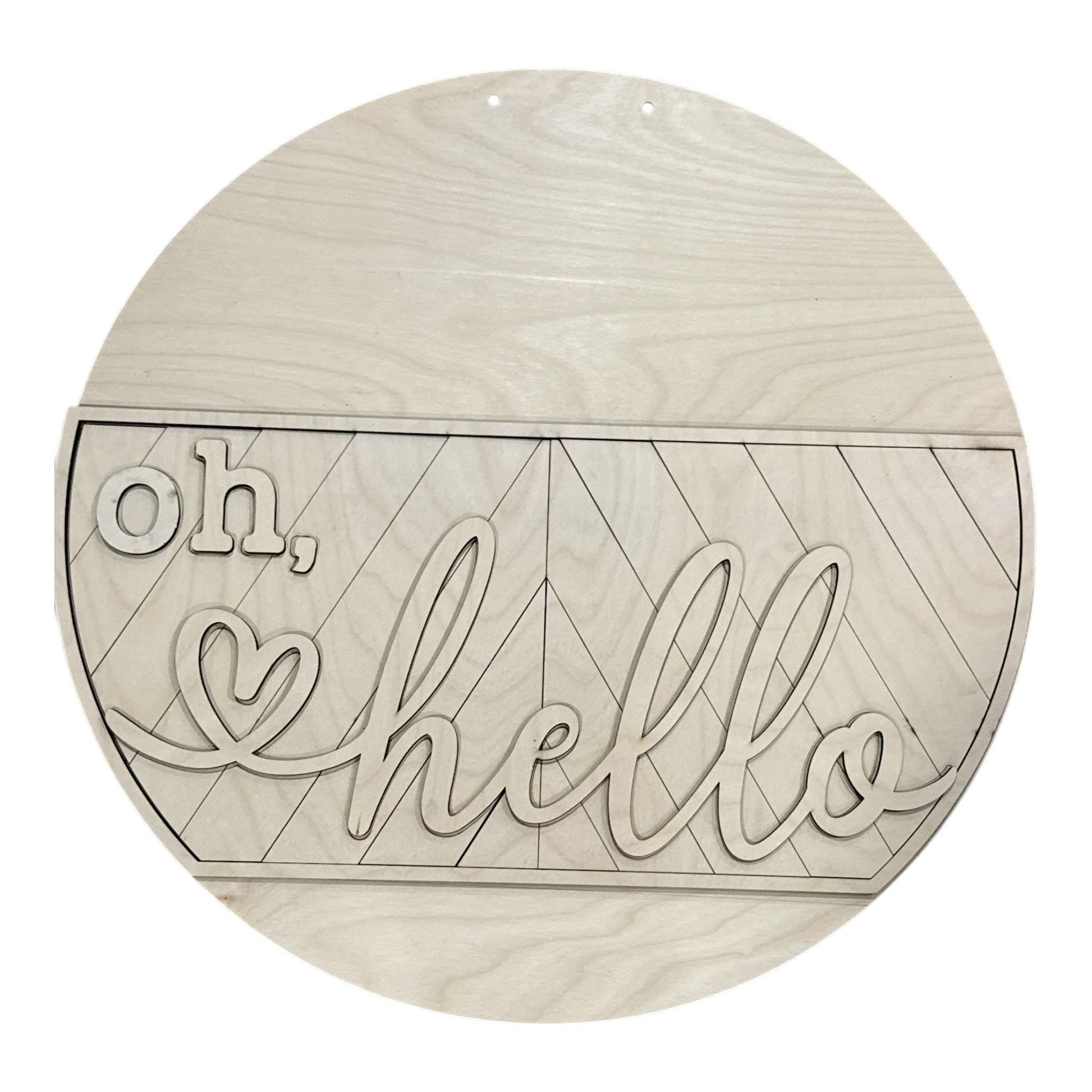 DIY Oh Hello Geometric Pattern Door Hanger, Unfinished Door Hanger: DIY Door Hanger, Hello
