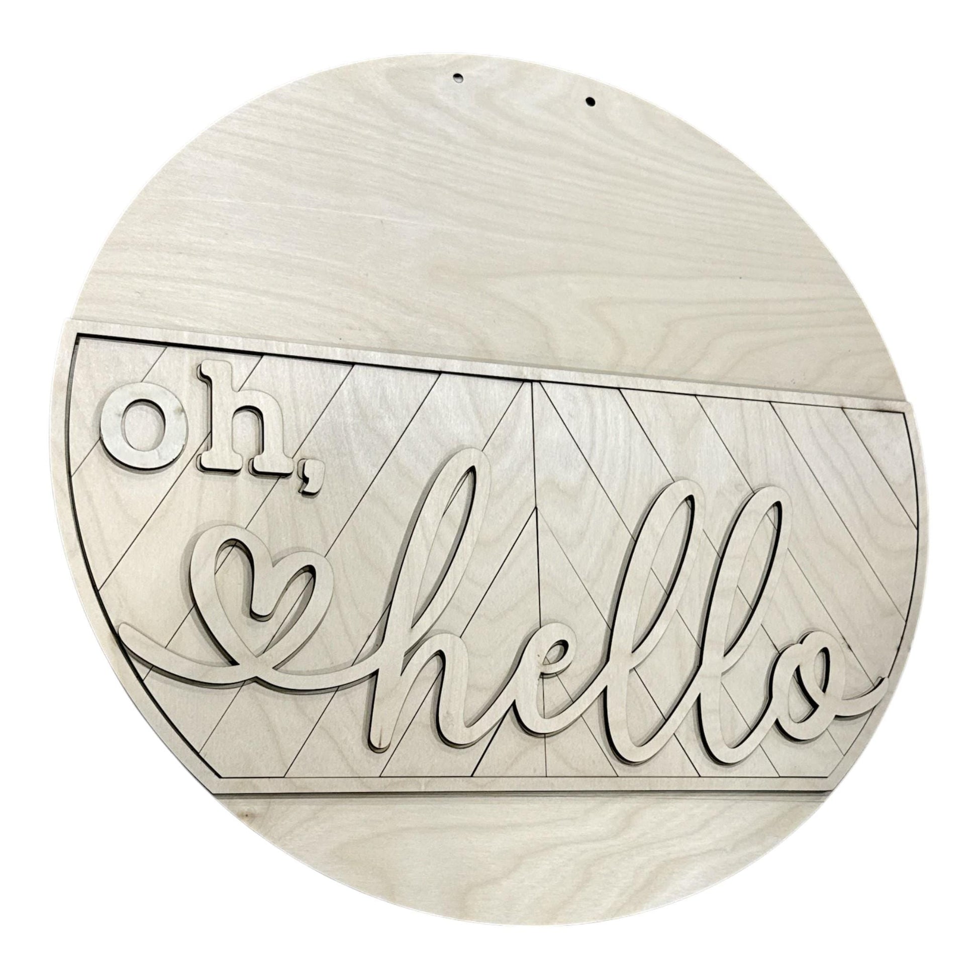 DIY Oh Hello Geometric Pattern Door Hanger, Unfinished Door Hanger: DIY Door Hanger, Hello