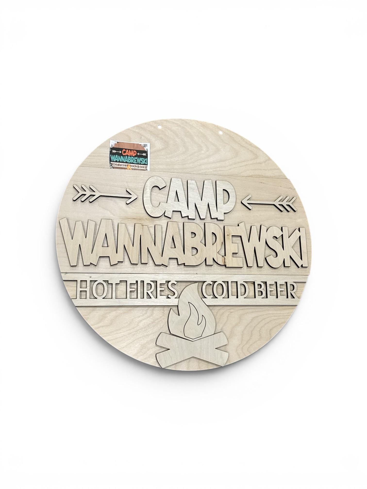 DIY Campbrewski Door hanger, Unfinished Wooden Sign: Unfinished, Campbrewski hanger, Paint Party, Fundraising, Fun porch door hanger