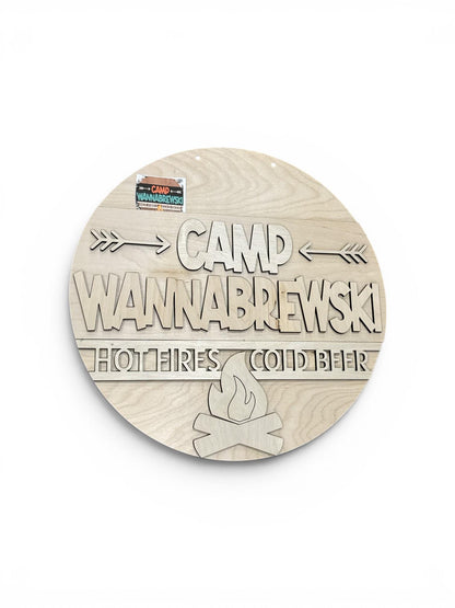 DIY Campbrewski Door hanger, Unfinished Wooden Sign: Unfinished, Campbrewski hanger, Paint Party, Fundraising, Fun porch door hanger