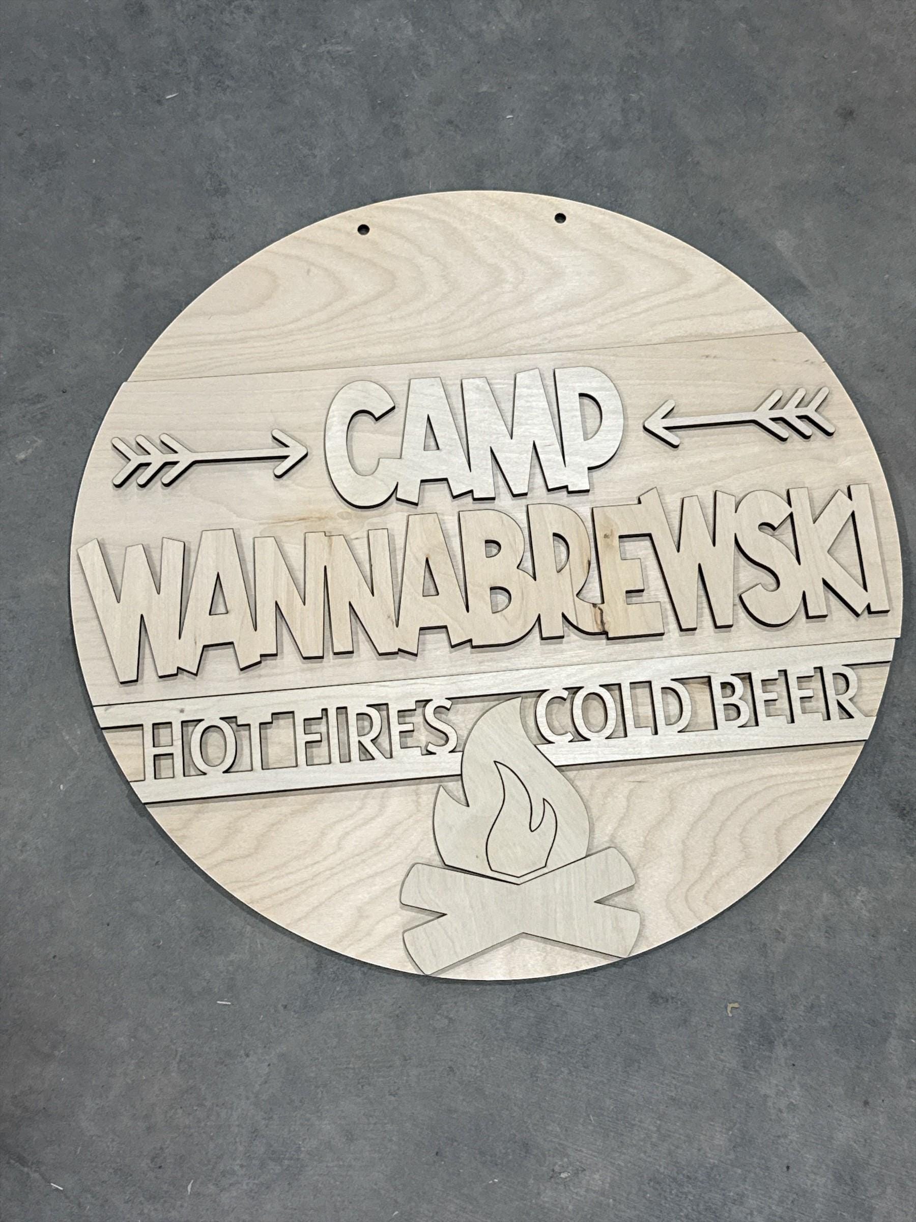 DIY Campbrewski Door hanger, Unfinished Wooden Sign: Unfinished, Campbrewski hanger, Paint Party, Fundraising, Fun porch door hanger