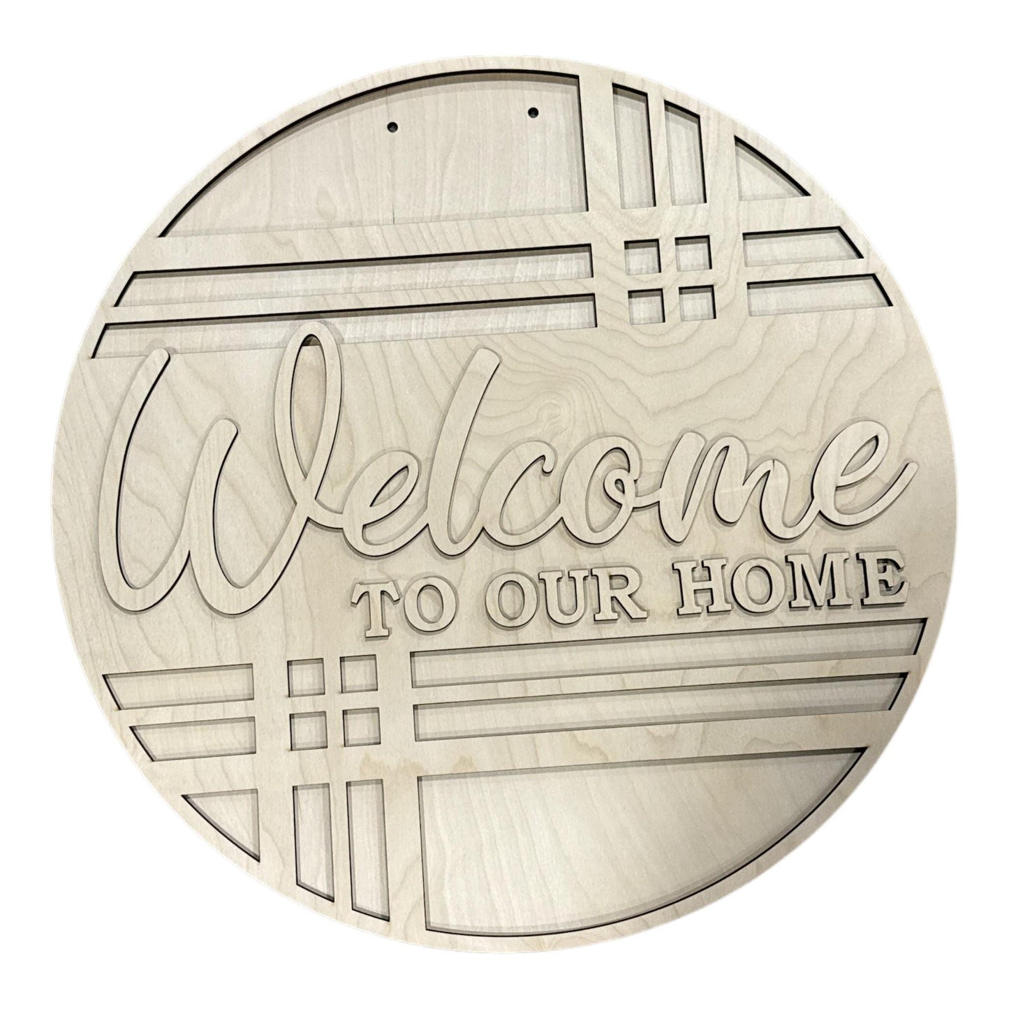 DIY Welcome to our Home Geometric Pattern Door Hanger, Unfinished Door Hanger: DIY Door Hanger, Welcome Door hanger