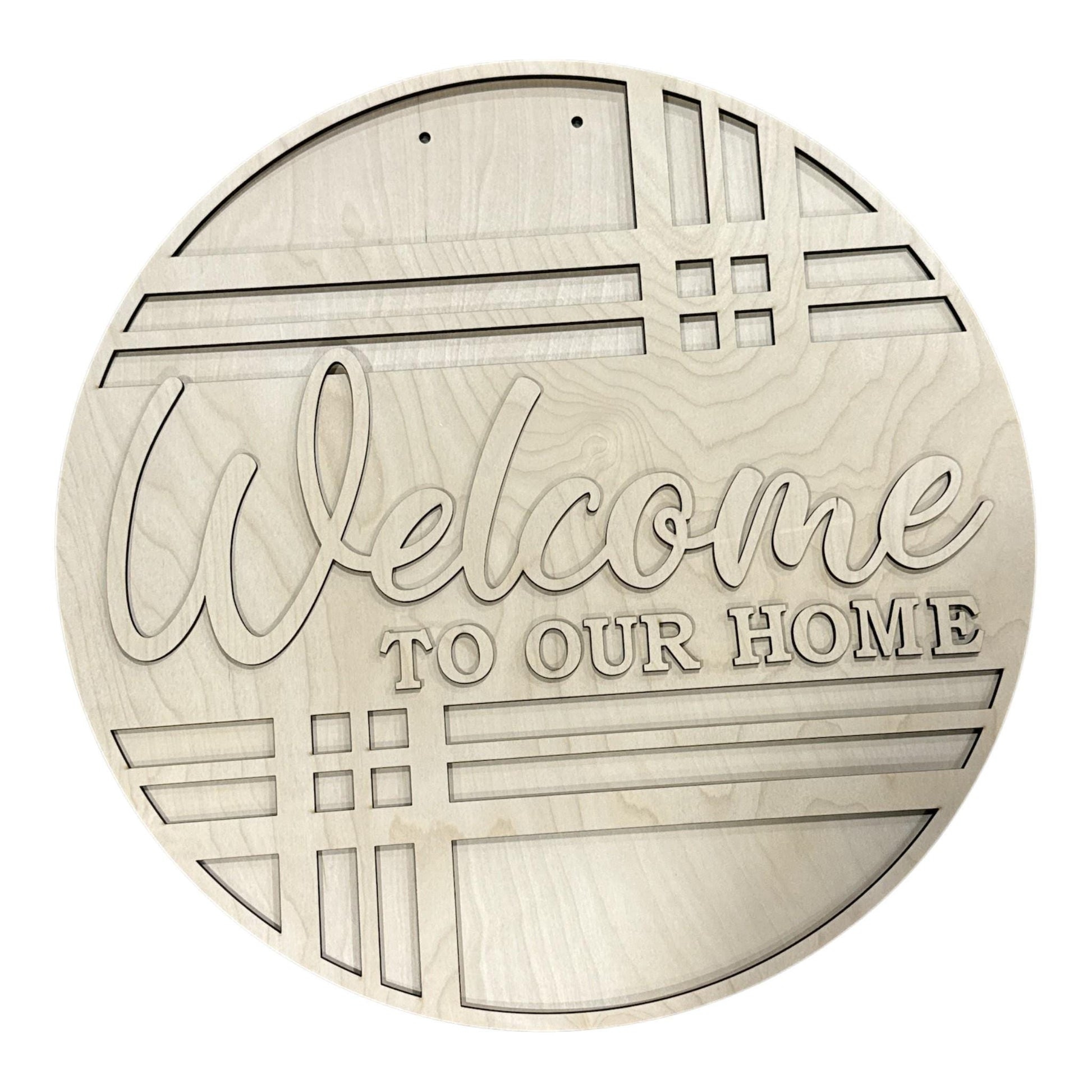 DIY Welcome to our Home Geometric Pattern Door Hanger, Unfinished Door Hanger: DIY Door Hanger, Welcome Door hanger