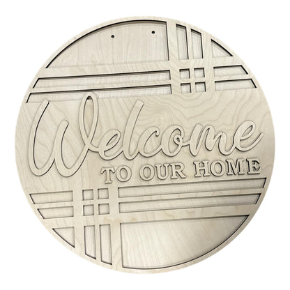 DIY Welcome to our Home Geometric Pattern Door Hanger, Unfinished Door Hanger: DIY Door Hanger, Welcome Door hanger