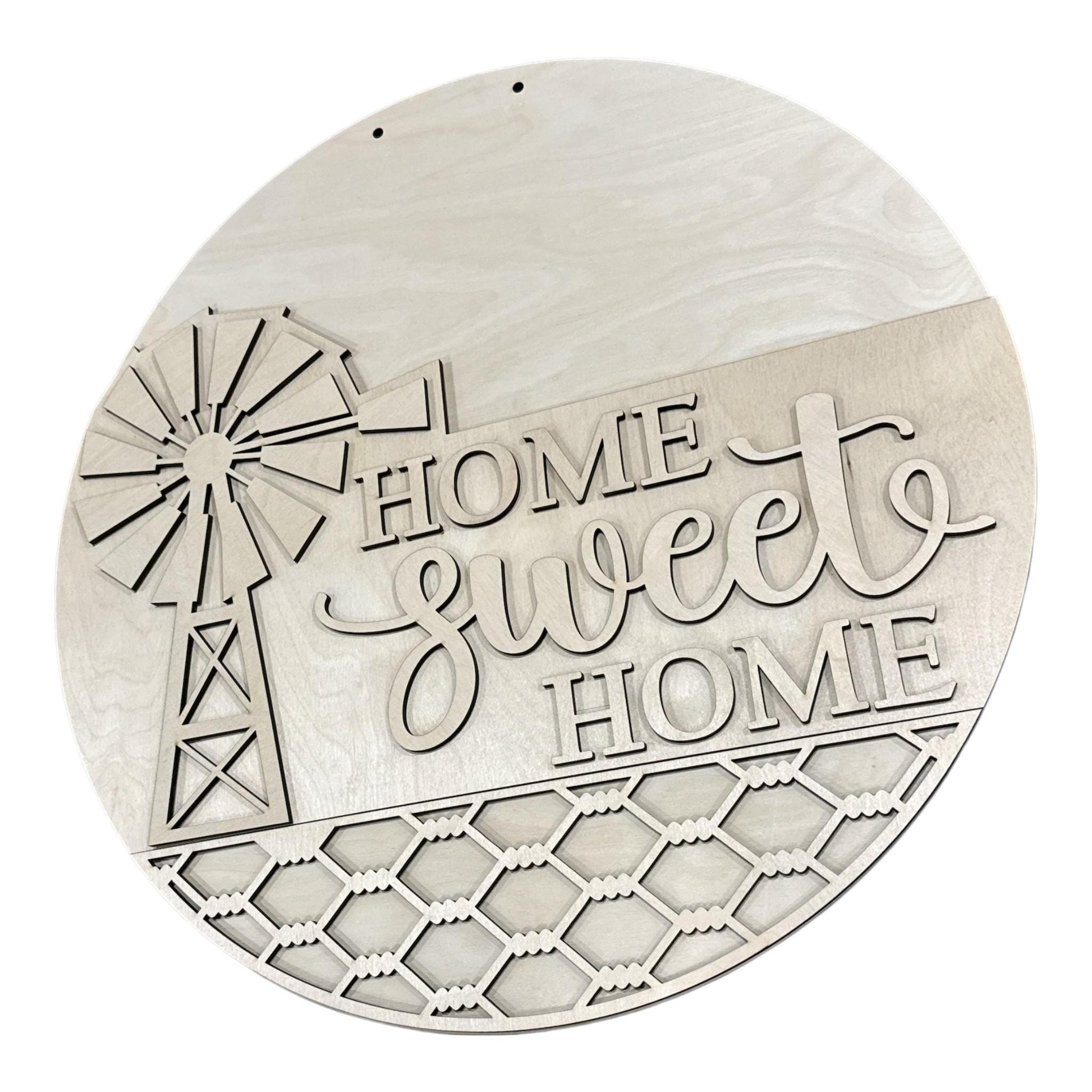 DIY Home Sweet Home with Windmill Door Hanger: Windmill, Unfinished, Home Sweet Home with Chicken wire