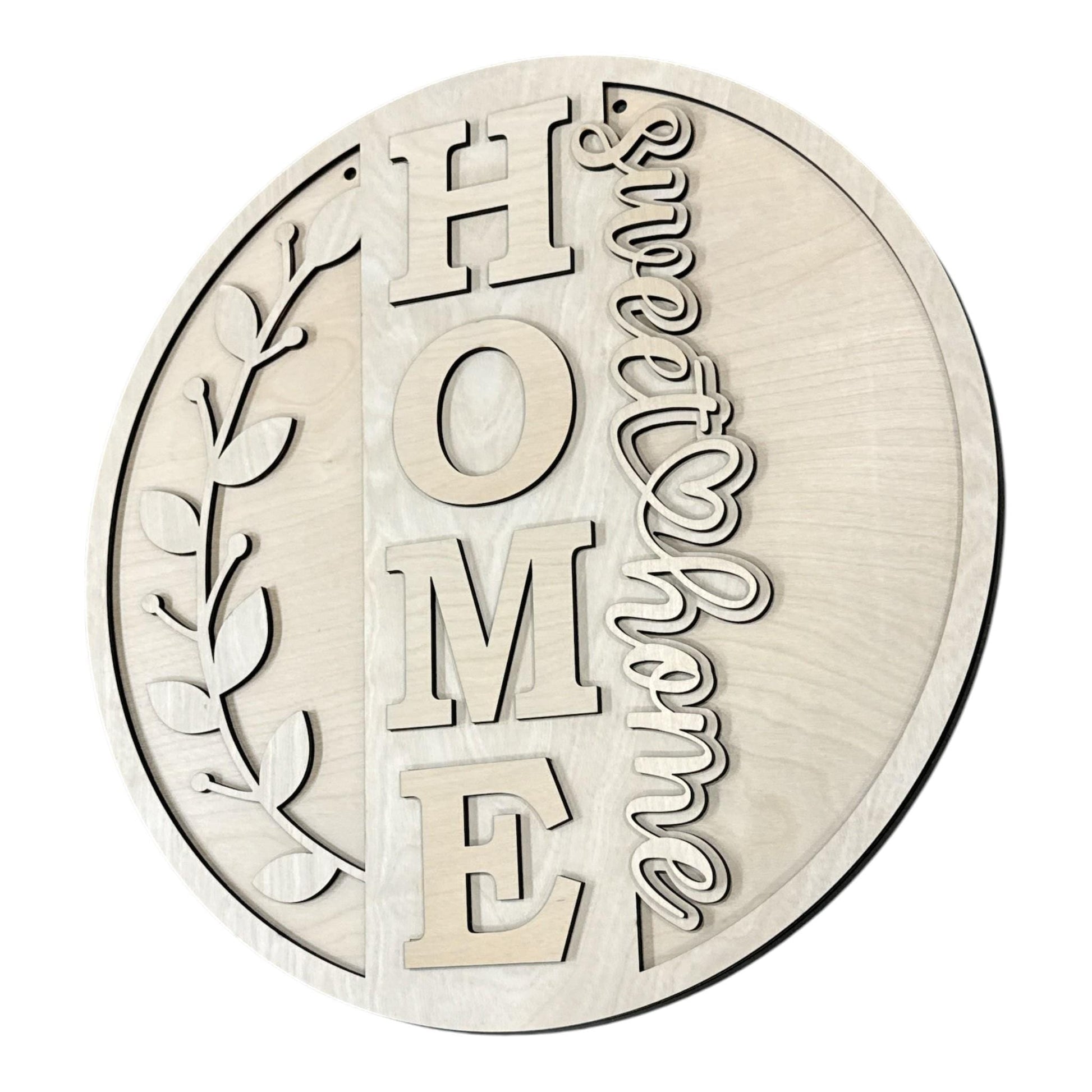 DIY Home Sweet Home with Vine Door Hanger, 3d Door Hanger, Unfinished Door Hanger