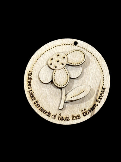DIY Mother's Day Keychain, Flower Keychain, Unfinished, Paint your own