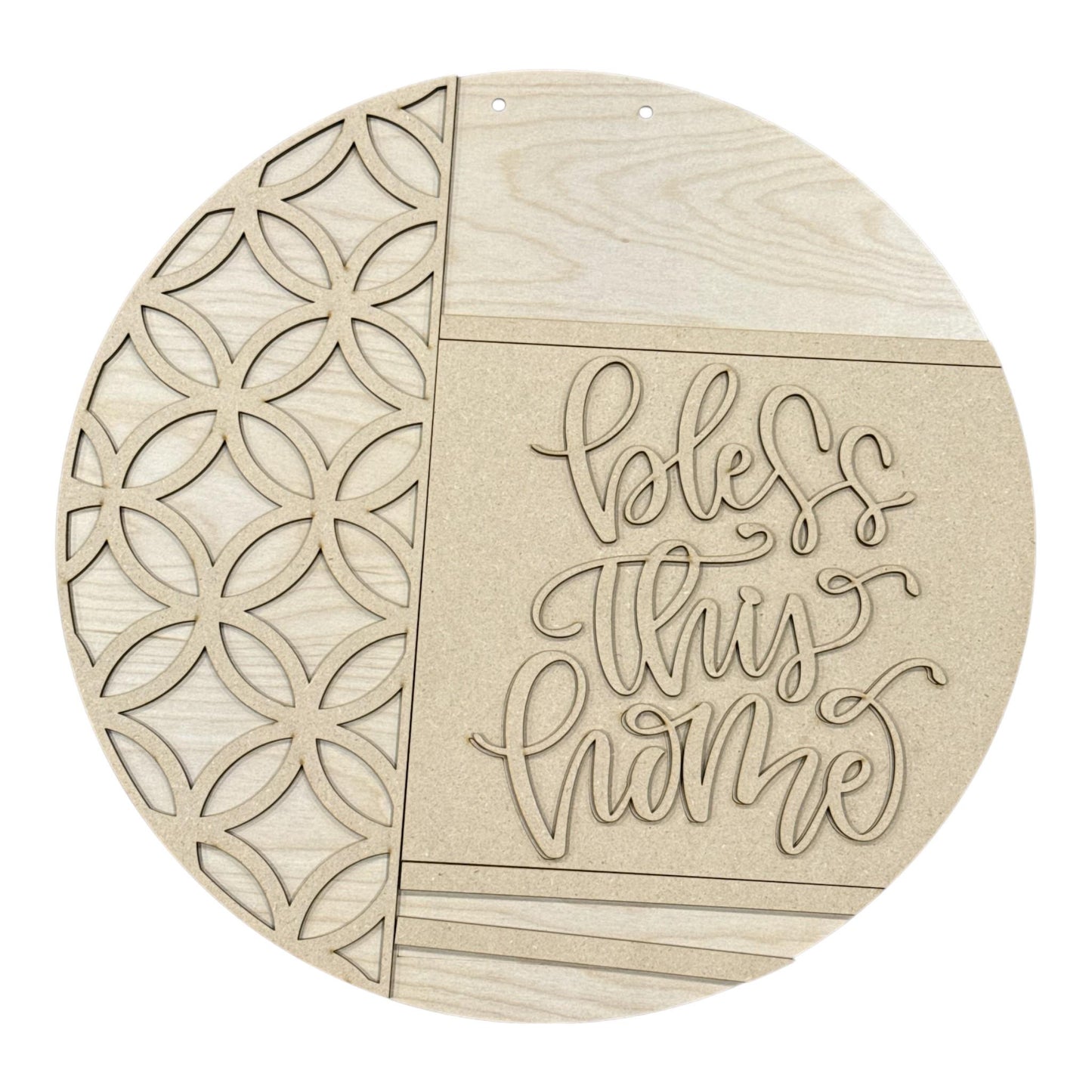 DIY Bless this home with Vine Door Hanger, 3d Door Hanger, Unfinished Door Hanger