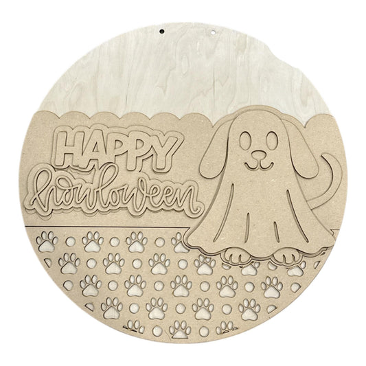 DIY Happy Howloween Door Hanger, 3d Door Hanger, Unfinished Door Hanger