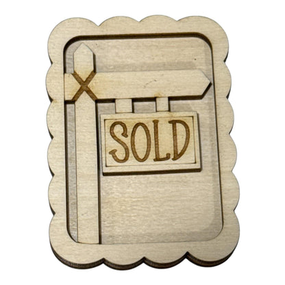 DIY Sold Magnet Set, Unfinished, Everyday, Fridge Magnets DIY, Unfinished, Realtor