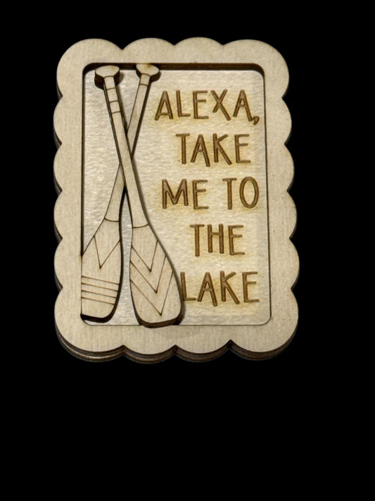 DIY Alexa to the Lake Magnet Set, Unfinished, Everyday, Fridge Magnets DIY, Unfinished