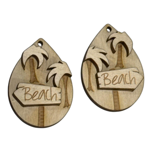 DIY Beach Trees Earrings: Unfinished Wood Beach Earrings, Summer Flower