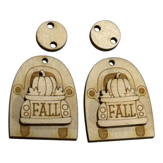 DIY Fall Truck Pumpkins Earrings: Unfinished Wood Earrings