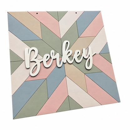 DIY Quilt Patter Door Hanger, Unfinished Door Hanger: DIY Door Hanger, Hello, Personalized