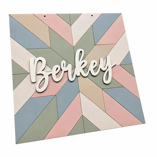 DIY Quilt Patter Door Hanger, Unfinished Door Hanger: DIY Door Hanger, Hello, Personalized