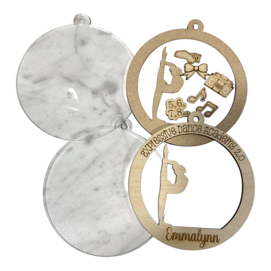 DIY Personalized Dance Shaker Ornament: Unfinished Acrylic & Wood, Customize, Layered Ornament, Acrylic Ornament