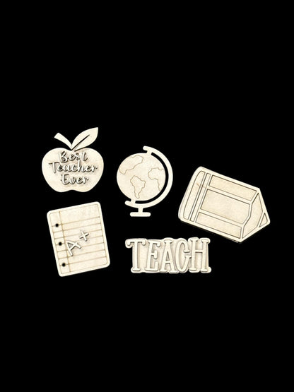 DIY Teacher Charms for Wooden Beach Tote Bag, DIY Bag Charms