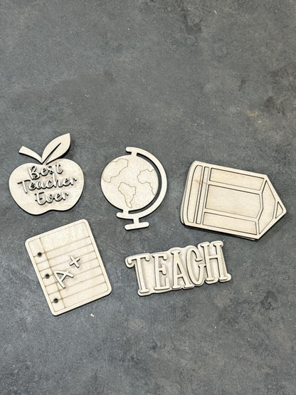 DIY Teacher Charms for Wooden Beach Tote Bag, DIY Bag Charms