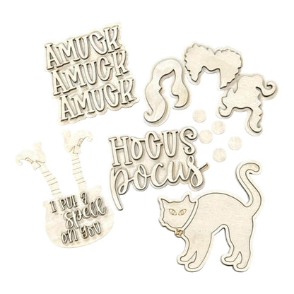 DIY Hocus Pocus Charms for Wooden Beach Tote Bag, DIY Bag Charms