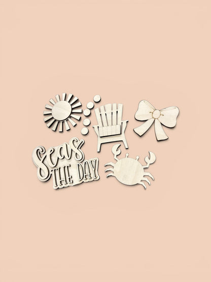 DIY Seas of The Day Charms for Wooden Beach Tote Bag, DIY Bag Charms