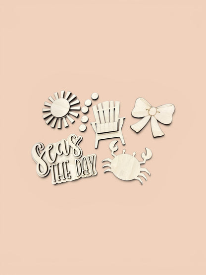 DIY Seas of The Day Charms for Wooden Beach Tote Bag, DIY Bag Charms
