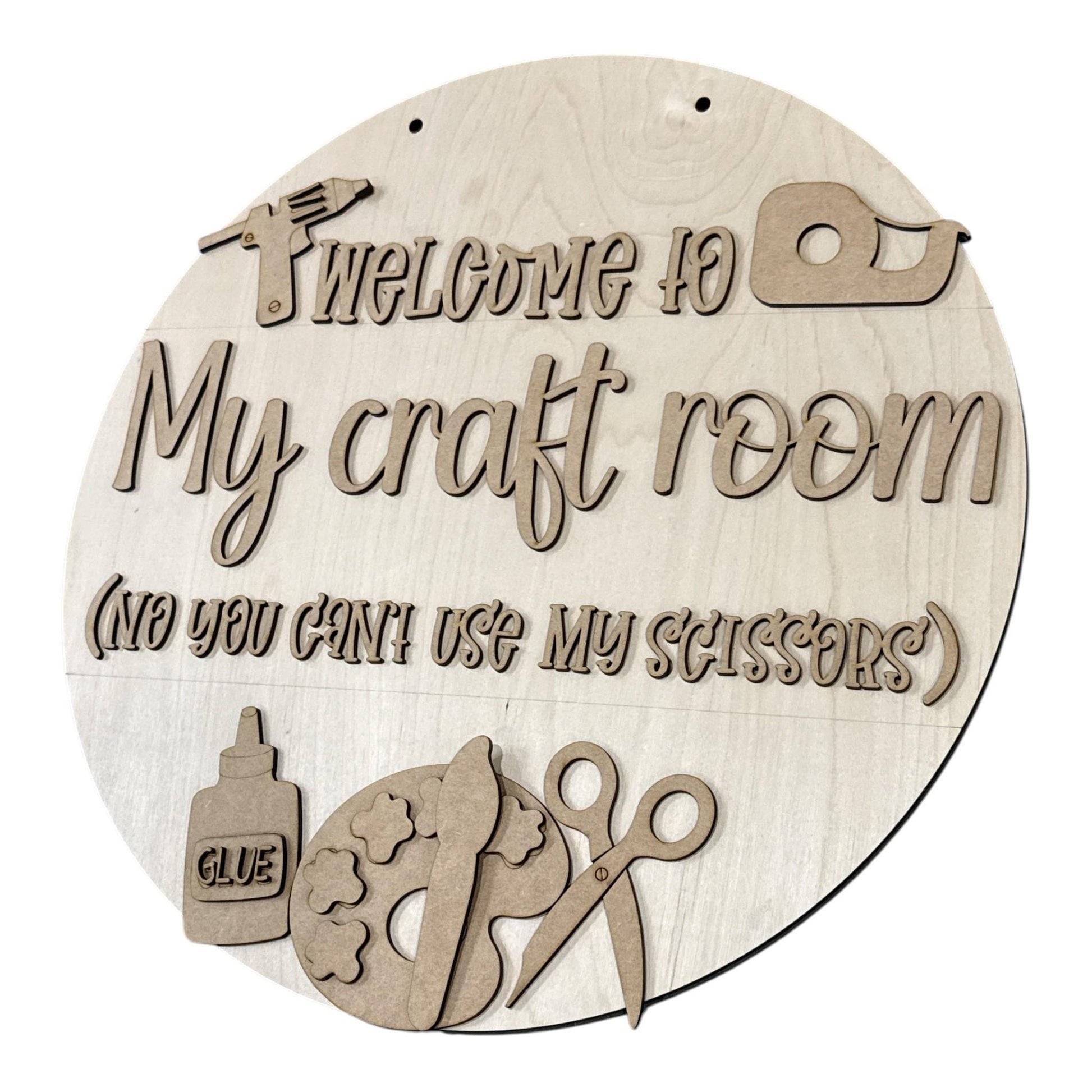 DIY Welcome to my craftroom Door Hanger, 3d Door Hanger, Unfinished Door Hanger