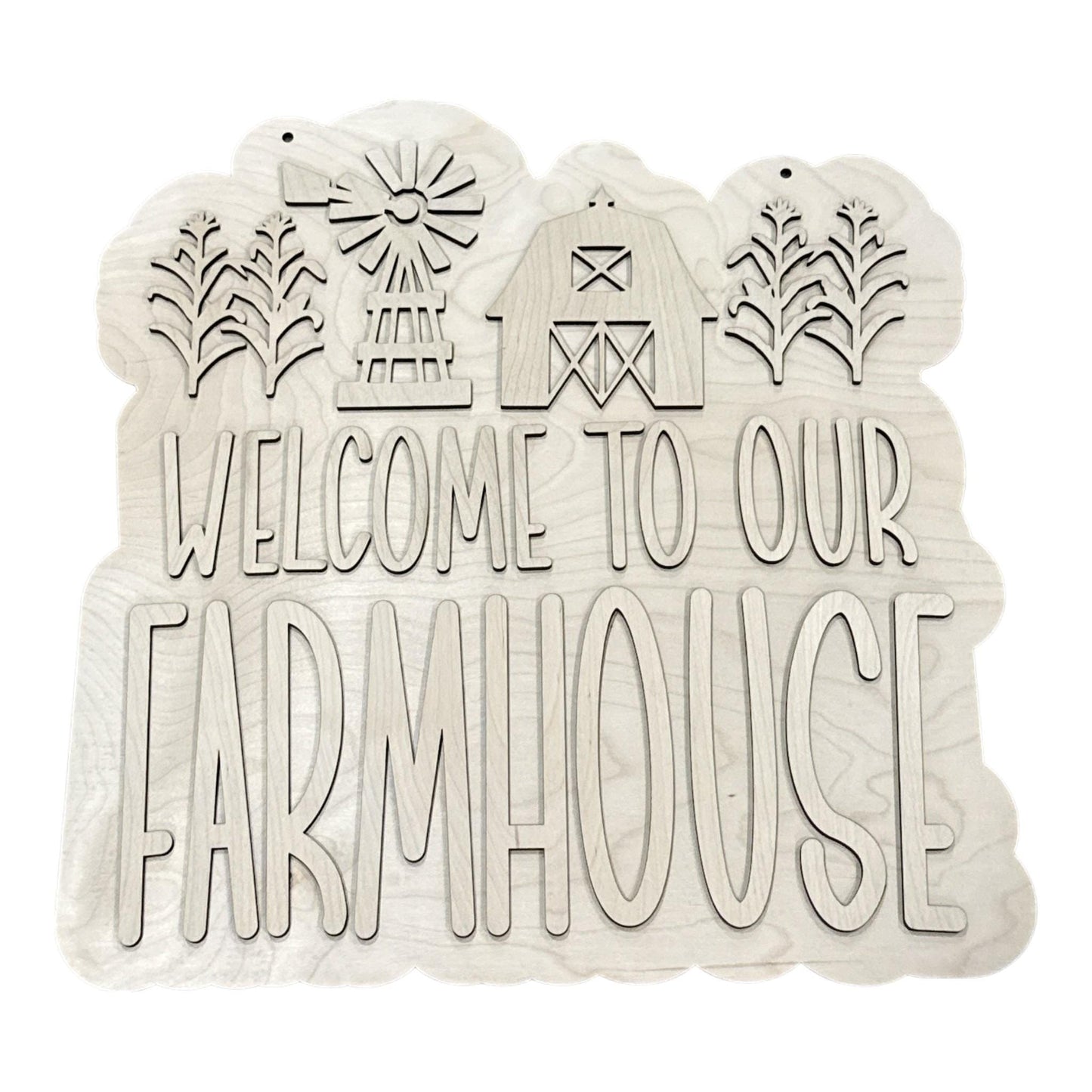 DIY Welcome to our Farmhouse Door Hanger: Farm Life, Unfinished, Home Sign, Farmhouse Door hanger