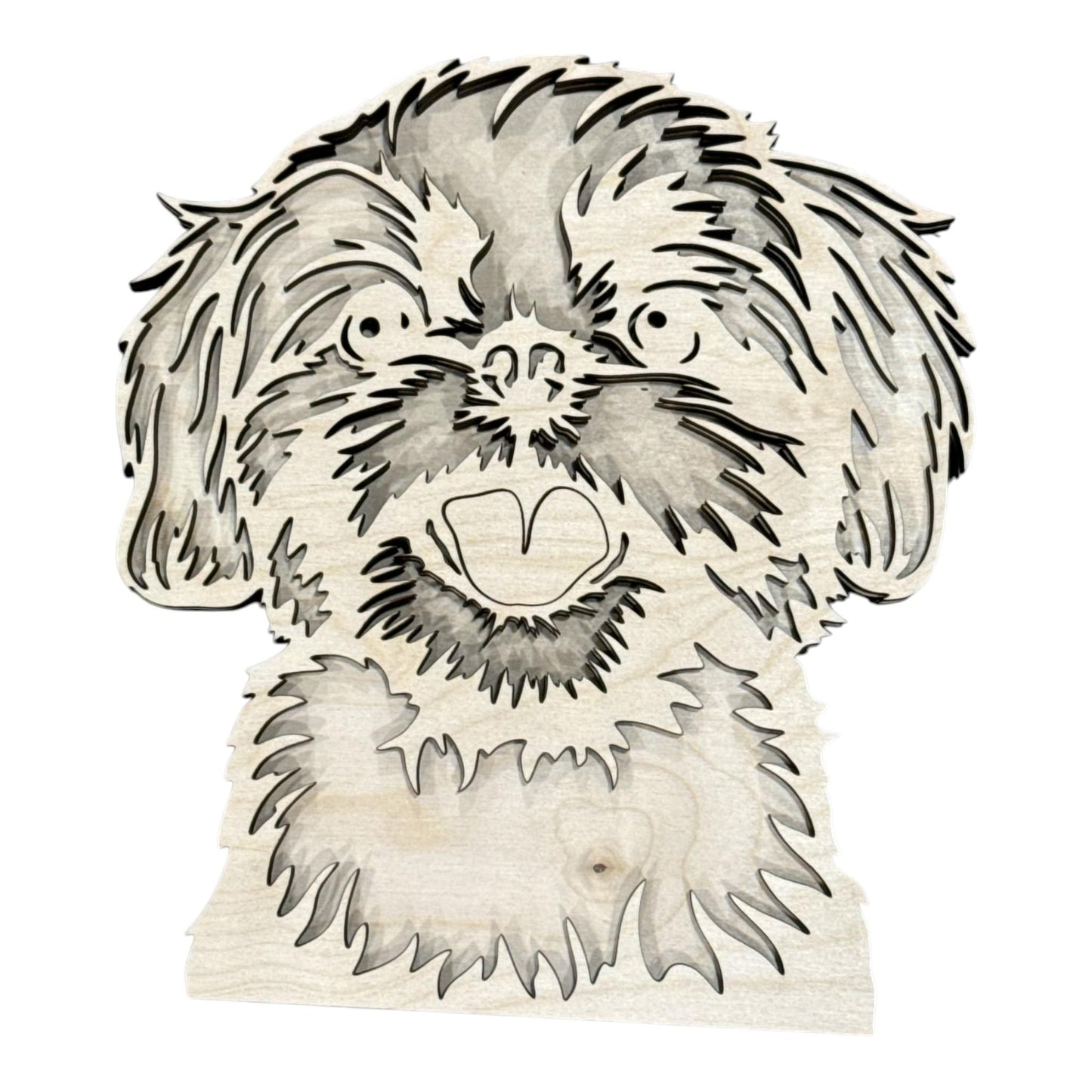 DIY 3D Shih Tzu Dog Multi Layered, Unfinished 3D Shelf Sitter, Wood DIY