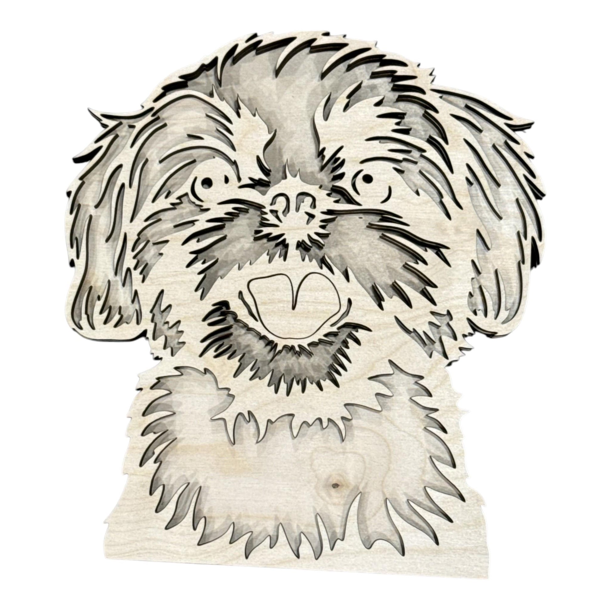 DIY 3D Shih Tzu Dog Multi Layered, Unfinished 3D Shelf Sitter, Wood DIY