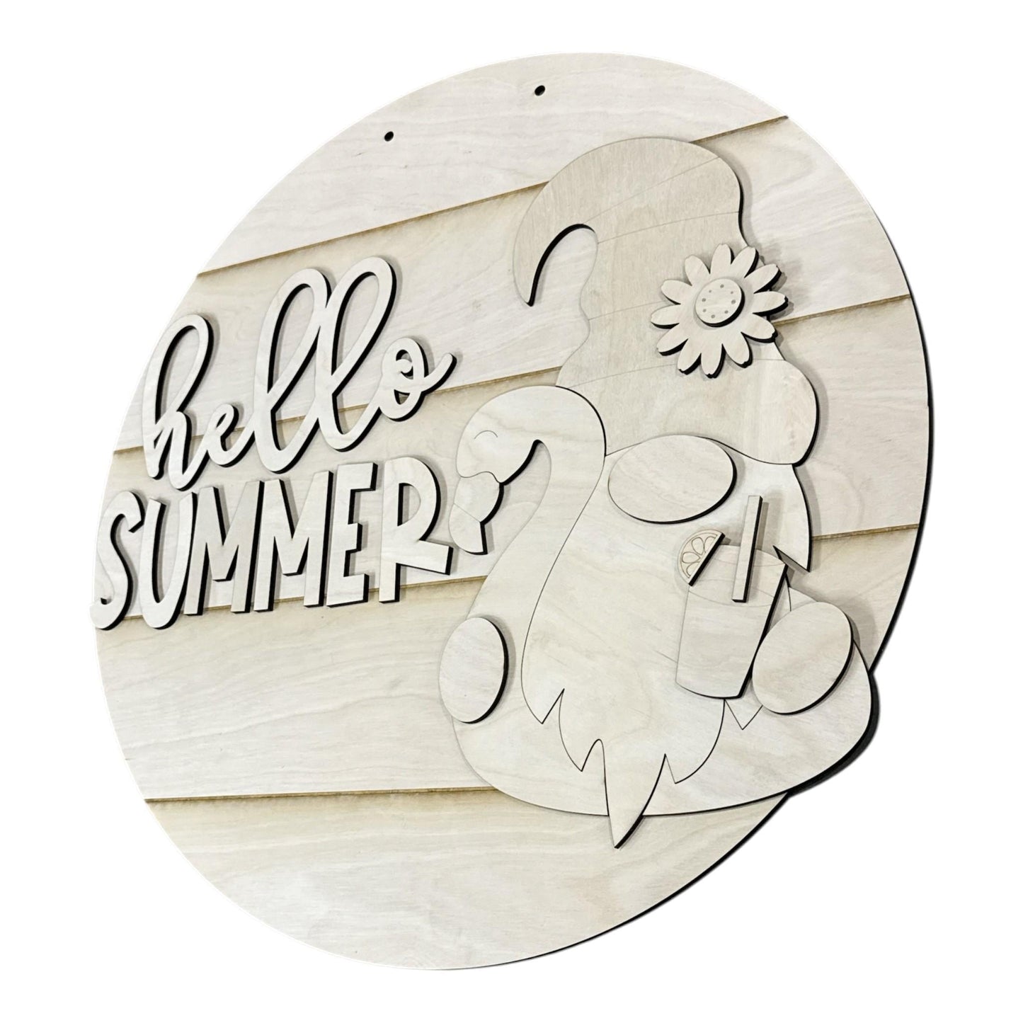 DIY Hello Summer Pool Gnome Door hanger, Unfinished Wooden Door Hanger: Unfinished, Summer