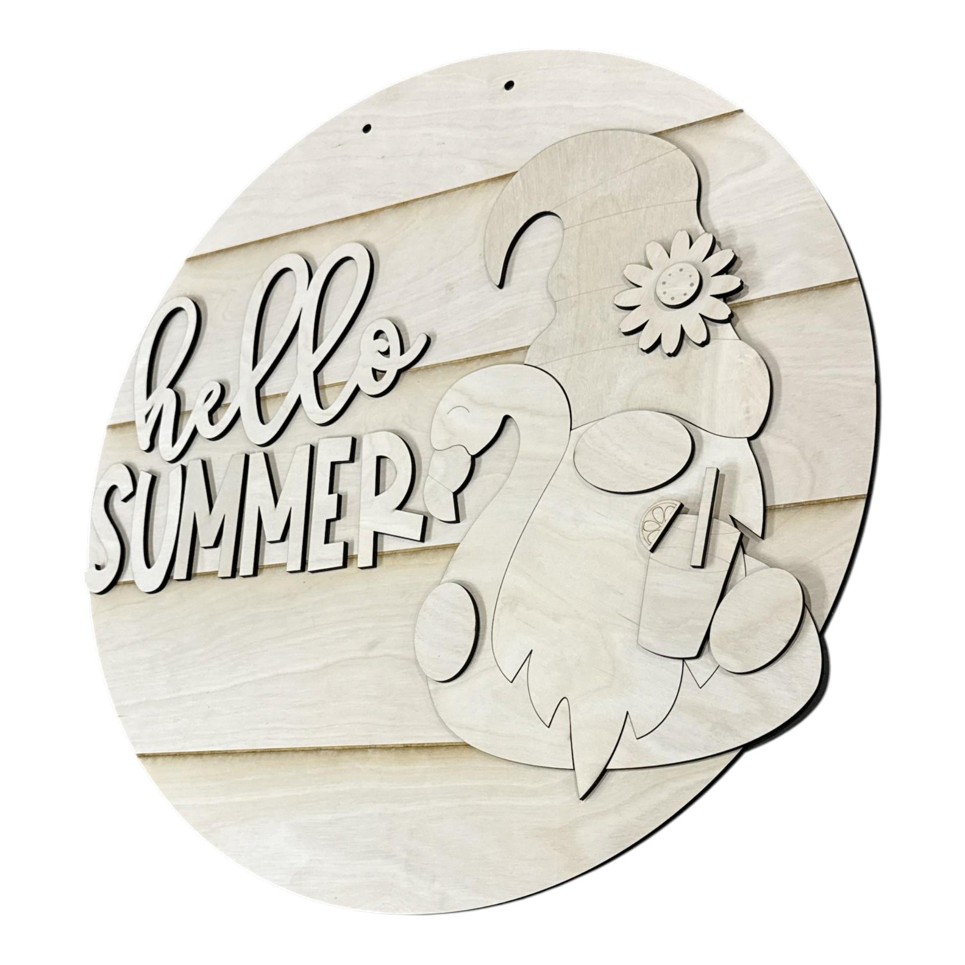 DIY Hello Summer Pool Gnome Door hanger, Unfinished Wooden Door Hanger: Unfinished, Summer