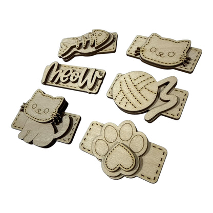 DIY Single Meow Cat Kids Hair Blank Hair Clip Pieces, Wood is Ready to Paint, Children, Toddler Clips, Pets