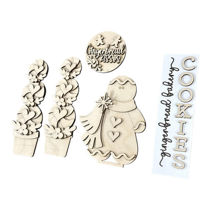 DIY Gingerbread Barn Door Interchangeable, Insert for Barn Door Decor, Unfinished Insert, Gingerbread cookies