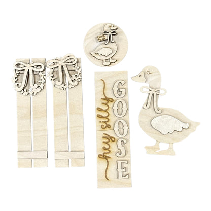 DIY Hey Silly Goose Barn Door Interchangeable, Insert for Barn Door Decor, Unfinished Insert, Goose