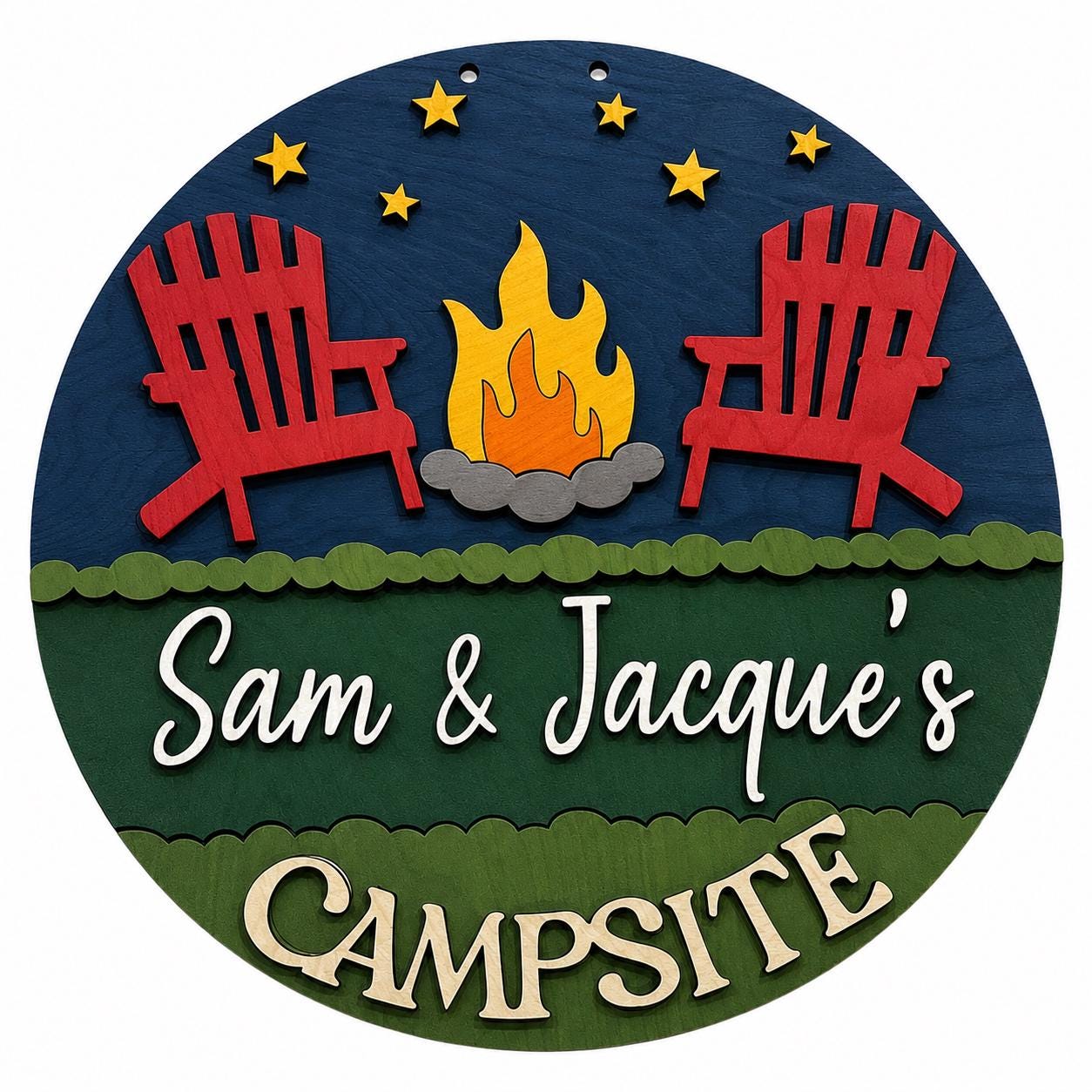DIY Campsite personalized Door Hanger, 3d Door Hanger, Unfinished Door Hanger