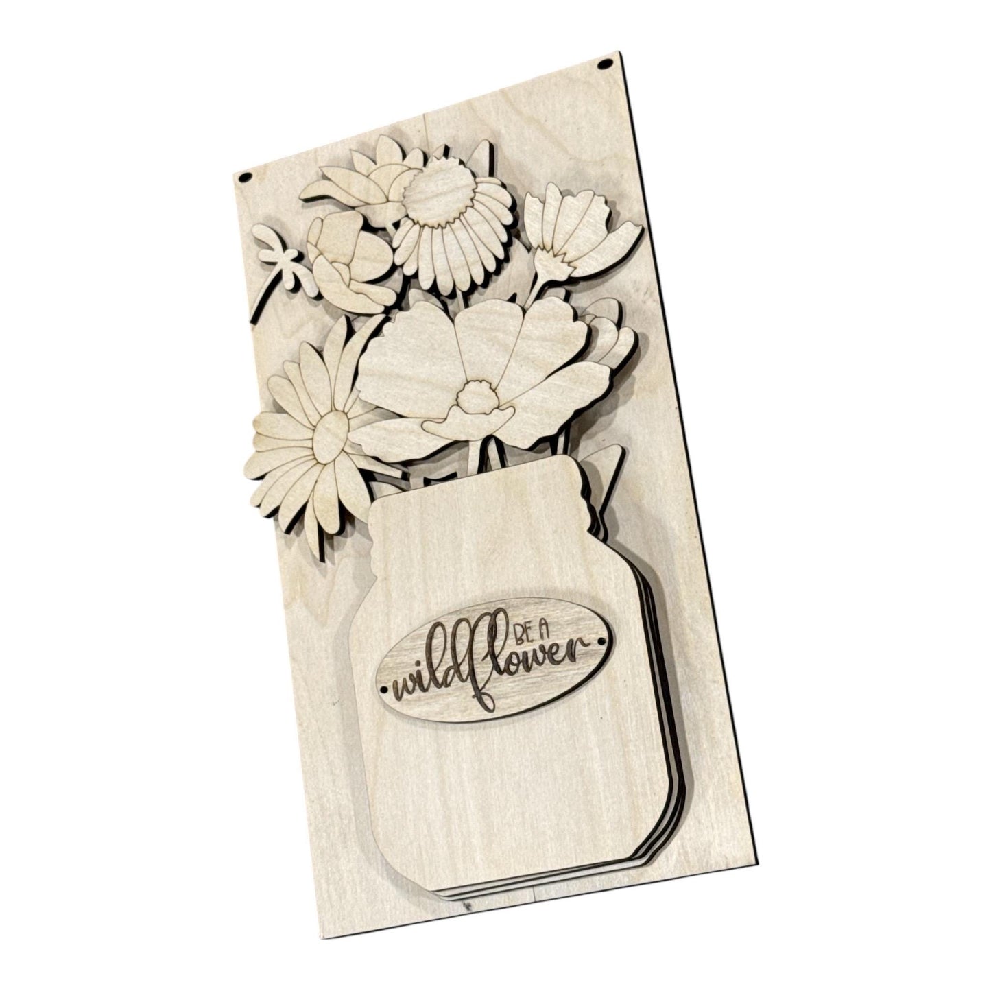 DIY Be a wildflower Door Hanger: Unfinished, Welcome Door Hanger, wildflower Hanger, 3D Door Hanger