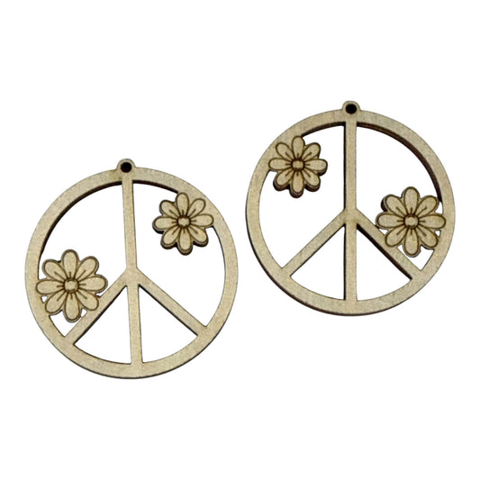 DIY Peace sign with Daisy Earrings: Unfinished Craft Blanks, Flower Peace Earrings, Peace