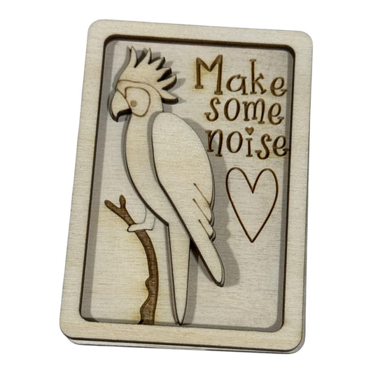 DIY Make some Noise Parrot Magnet Set, Parrot Magnet, Fridge Magnets DIY, Unfinished