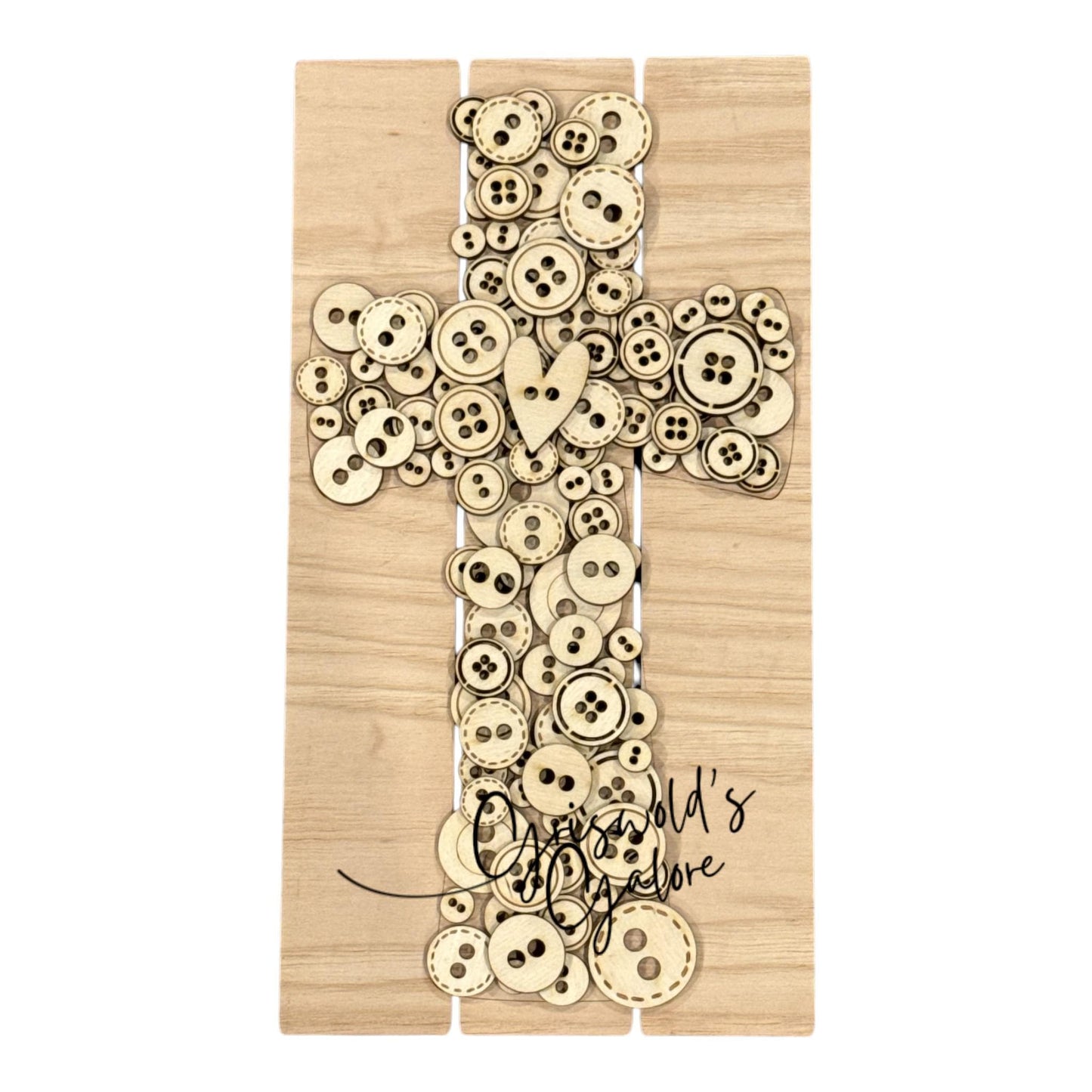 DIY Button Cross Sign, Unfinished, Cross Buttons, Paint Party, Religious, Faith