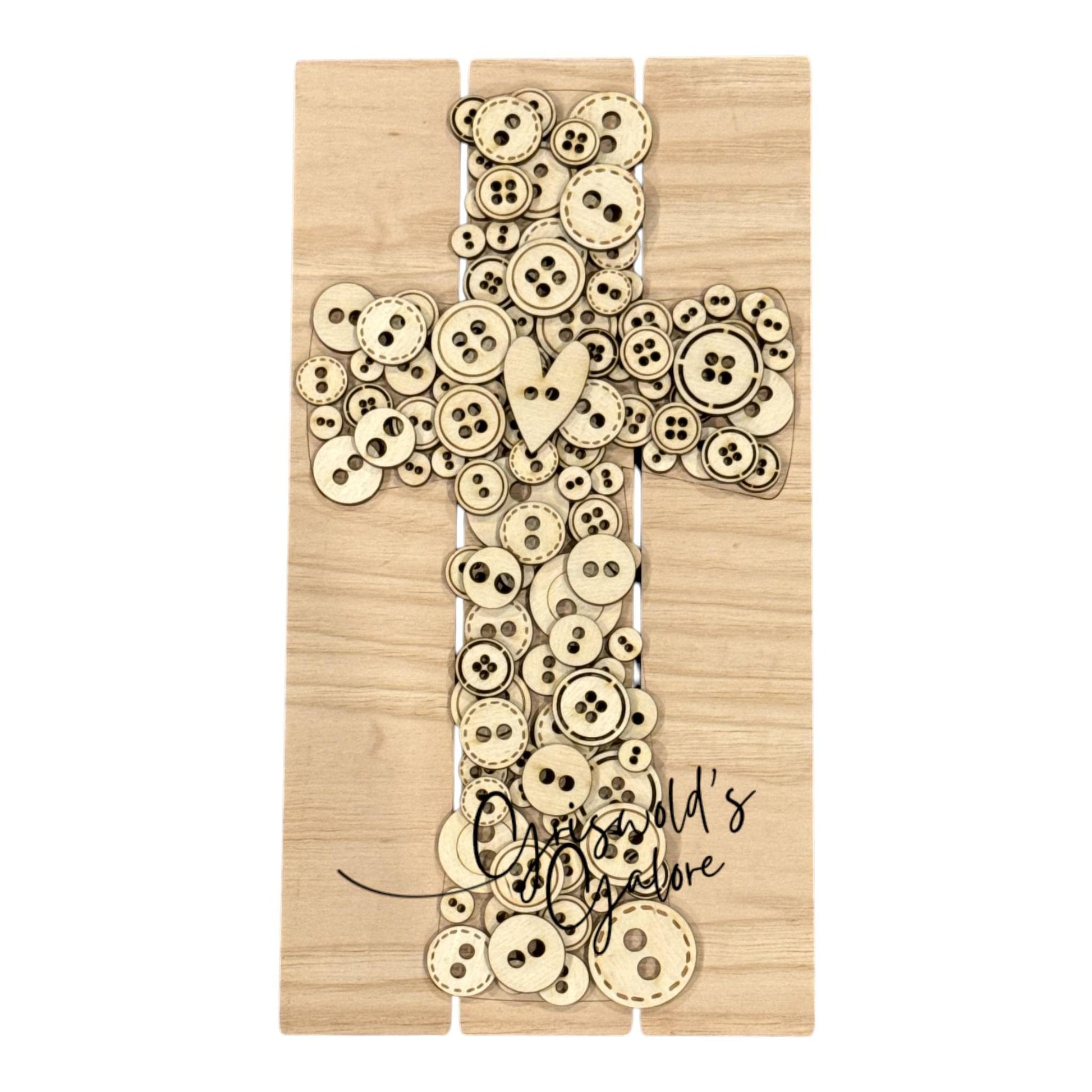 DIY Button Cross Sign, Unfinished, Cross Buttons, Paint Party, Religious, Faith