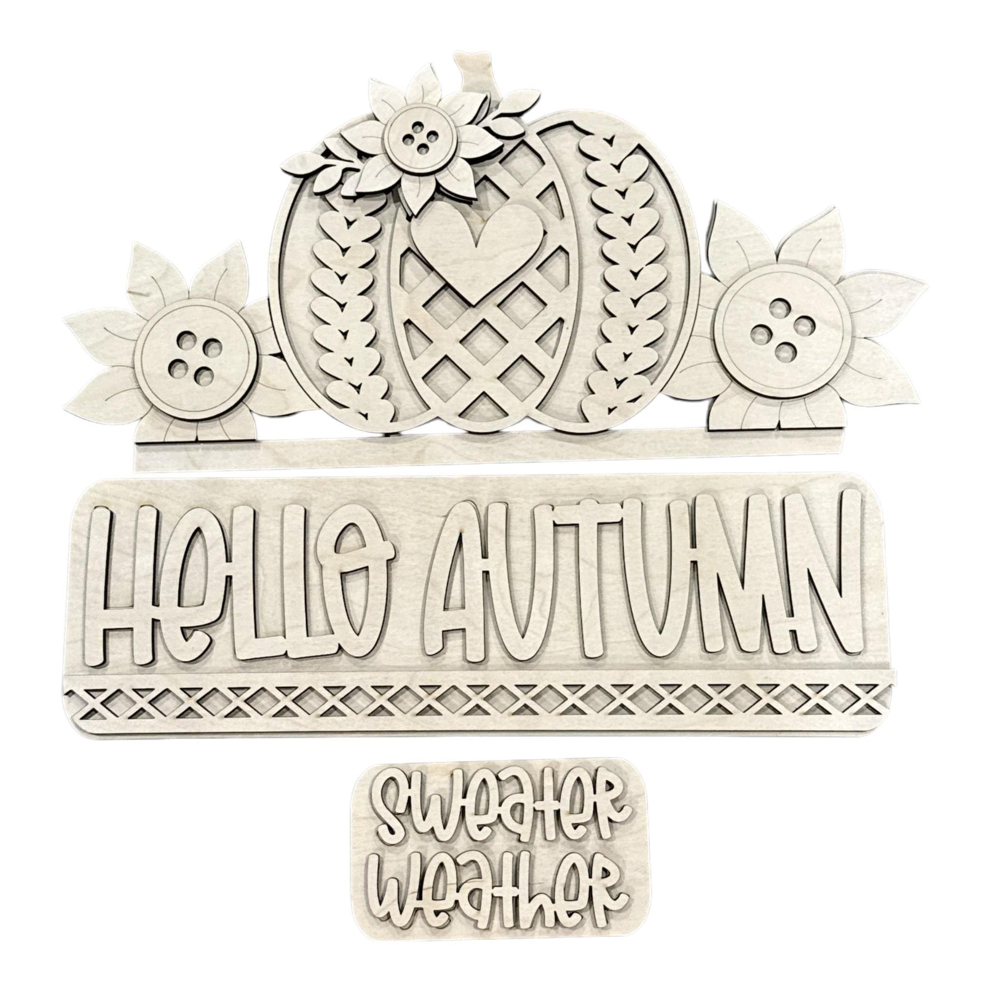 DIY Hello Autumn Interchangeable Truck Insert, Picket Insert, DIY Truck Kit, Interchangeable