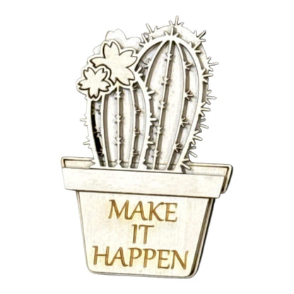 DIY Succulent Cactus Magnet, Unfinished, Fridge Magnets