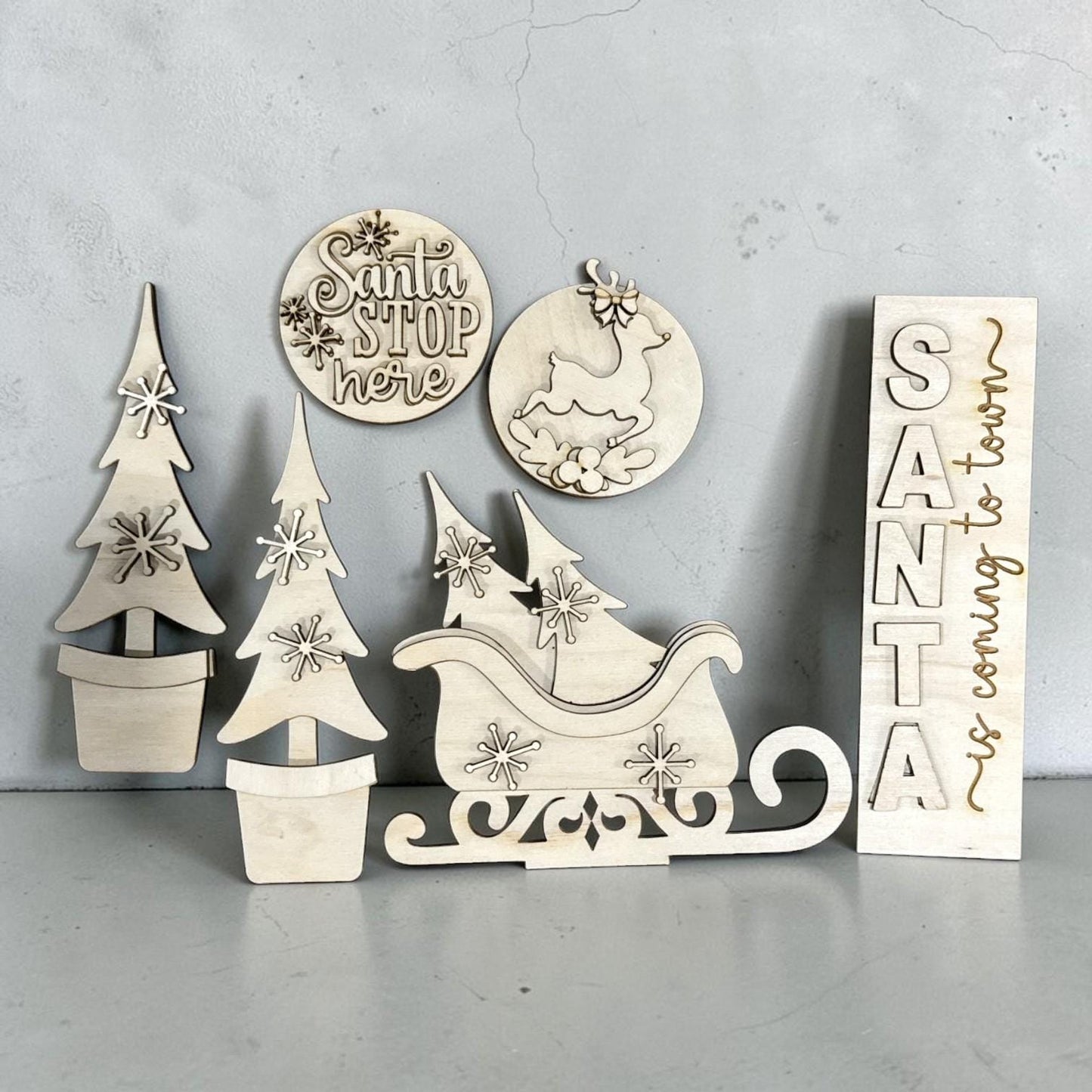DIY Santa is coming to town Barn Door Interchangeable, Insert for Barn Door Decor, Unfinished Insert