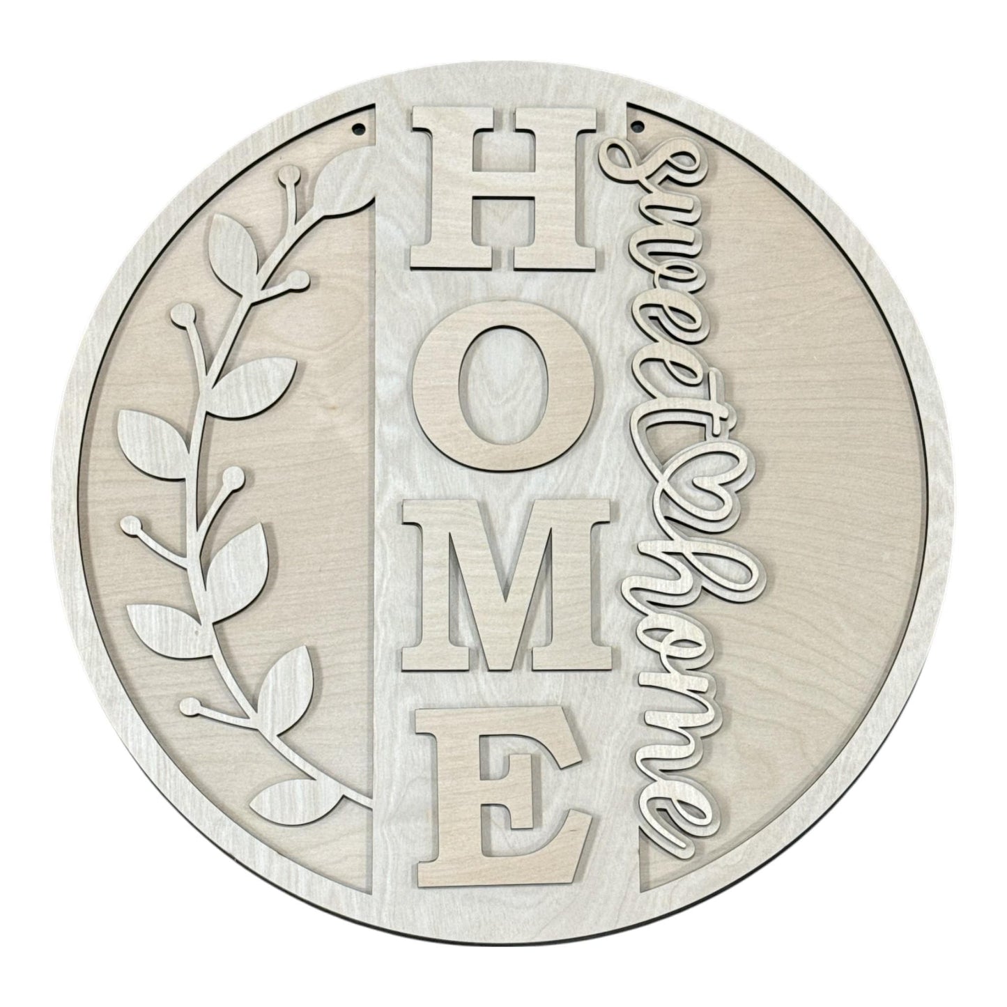 DIY Home Sweet Home with Vine Door Hanger, 3d Door Hanger, Unfinished Door Hanger