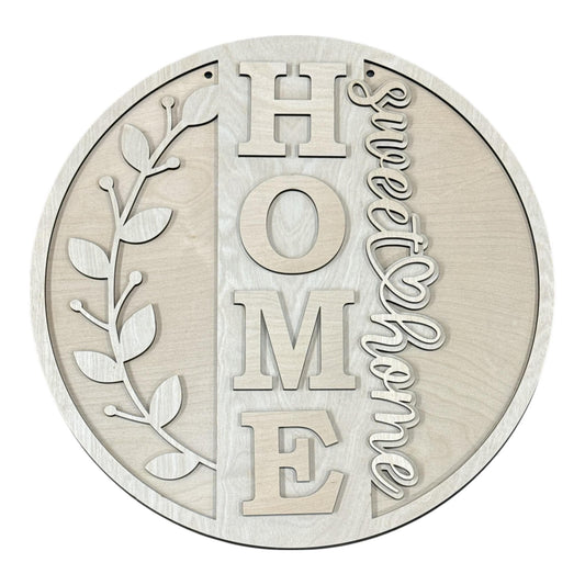 DIY Home Sweet Home with Vine Door Hanger, 3d Door Hanger, Unfinished Door Hanger
