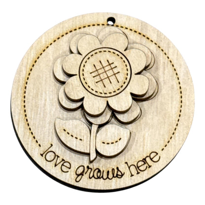 DIY Mother's Day Keychain, Flower Keychain, Unfinished, Paint your own